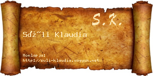 Süli Klaudia névjegykártya