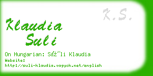 klaudia suli business card